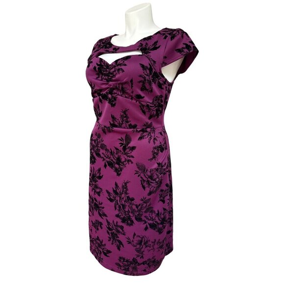 ModCloth Dear Fiery Cutout Dress, Amethyst Black Velvet Floral Women's Size XL - Picture 8 of 11